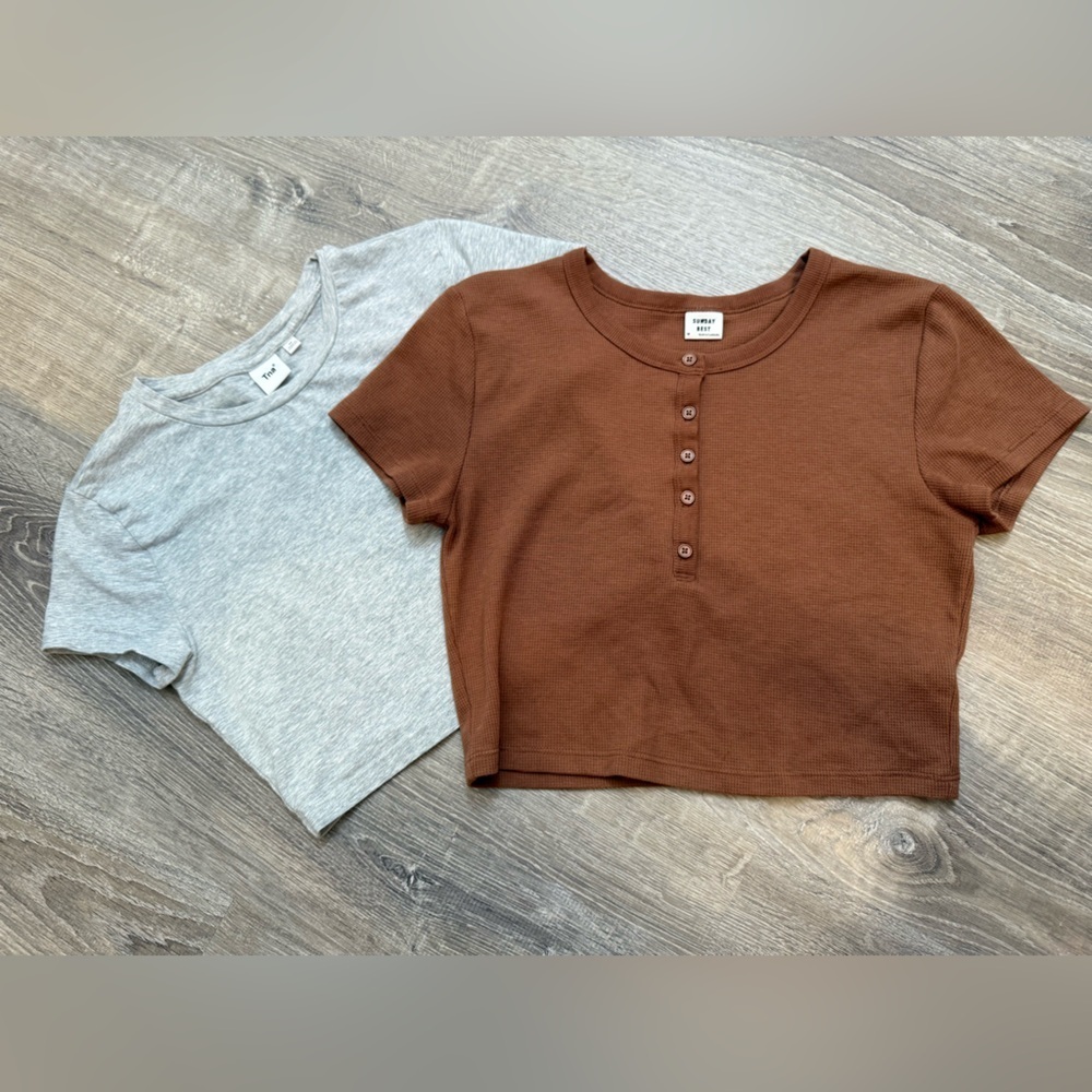 Aritzia Crop Tee Bundle(2) Medium - Picture 1 of 11